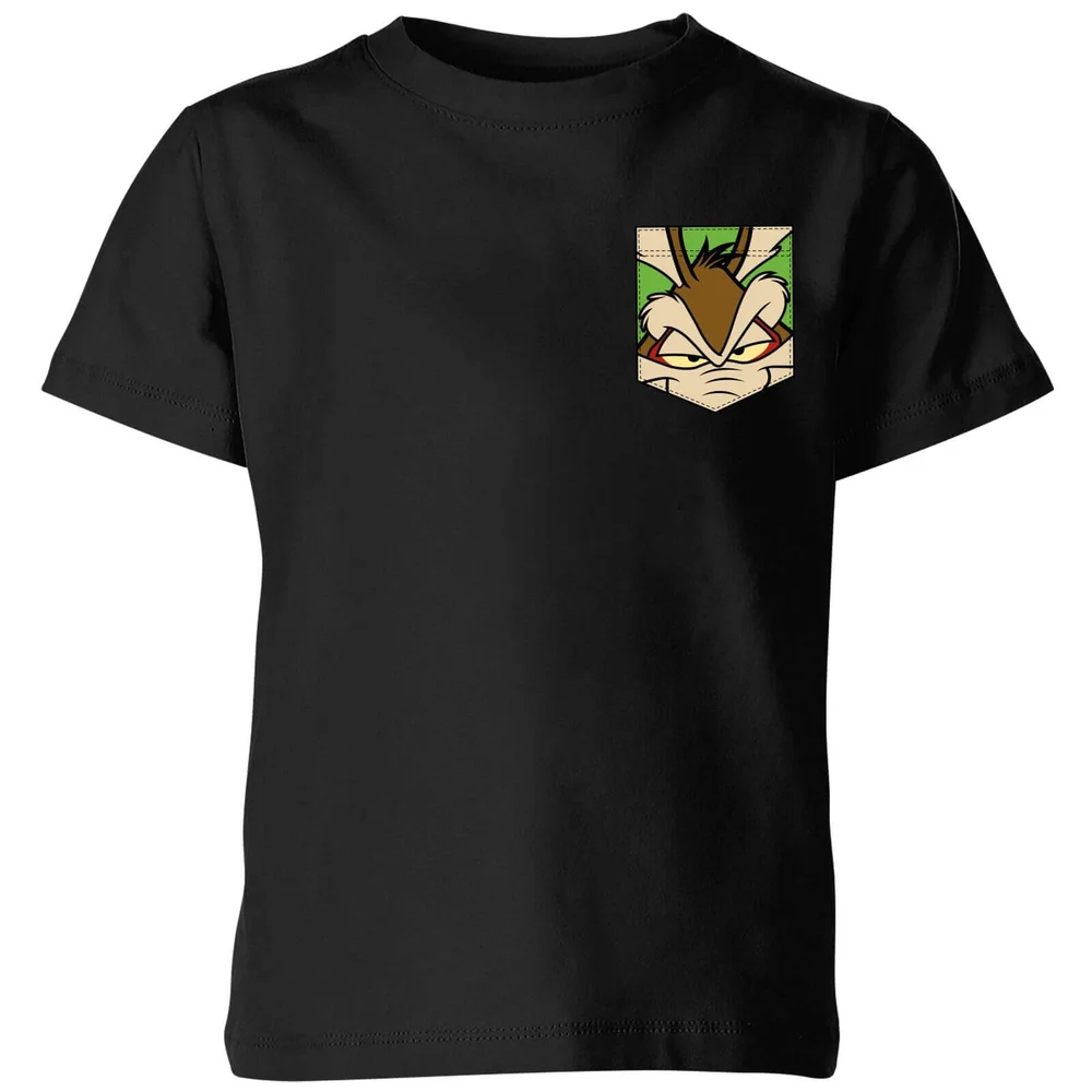 T-Shirt Enfant Wile E Coyote Fausse Poche Looney Tunes - Noir - 3-4 ans Image 1