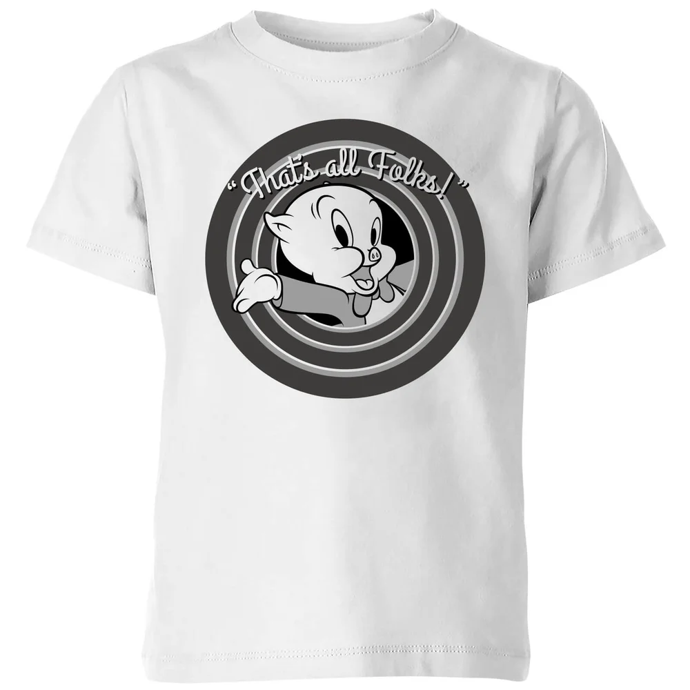 T-Shirt Enfant That's All Folks ! Porky Pig Looney Tunes - Blanc - 3-4 ans Image 1