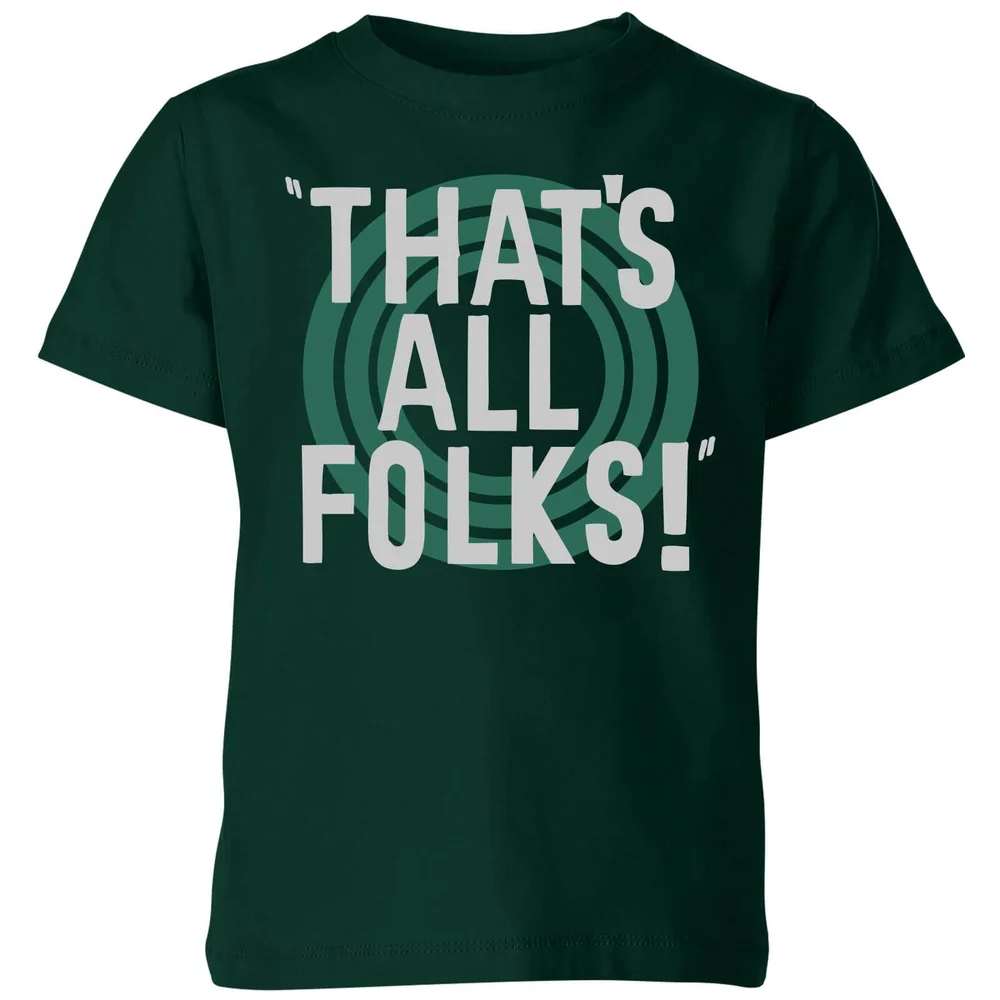 T-Shirt Enfant That's All Folks ! Looney Tunes - Vert Foncé - 3-4 ans Image 1