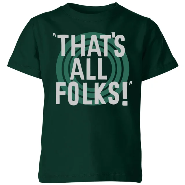 T-Shirt Enfant That's All Folks ! Looney Tunes - Vert Foncé