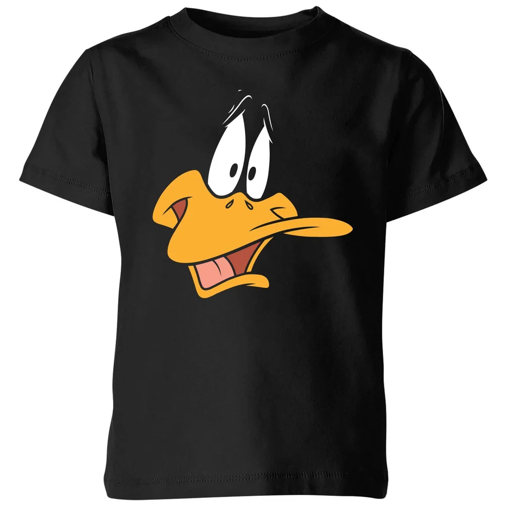 T-Shirt Enfant Gros Plan Daffy Duck Looney Tunes - Noir - 3-4 ans Image 1