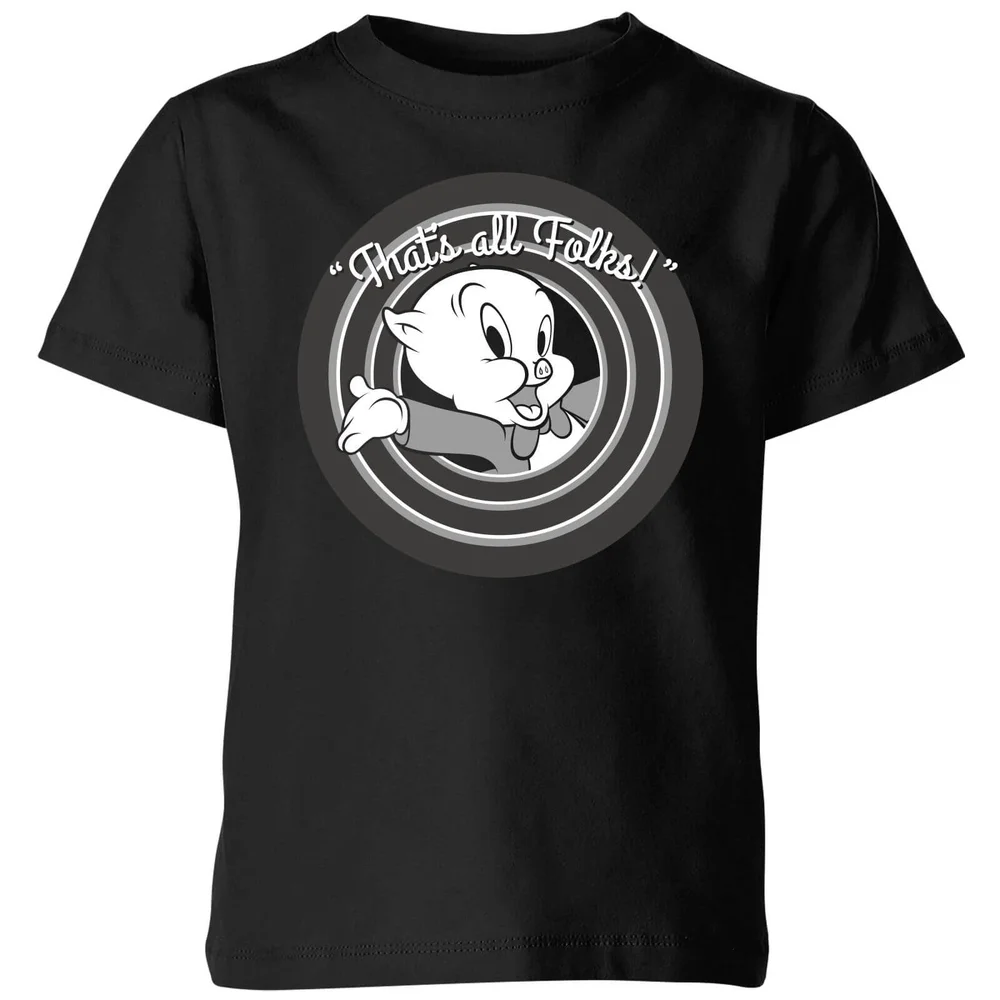 T-Shirt Enfant That's All Folks ! Porky Pig Looney Tunes - Noir - 3-4 ans Image 1