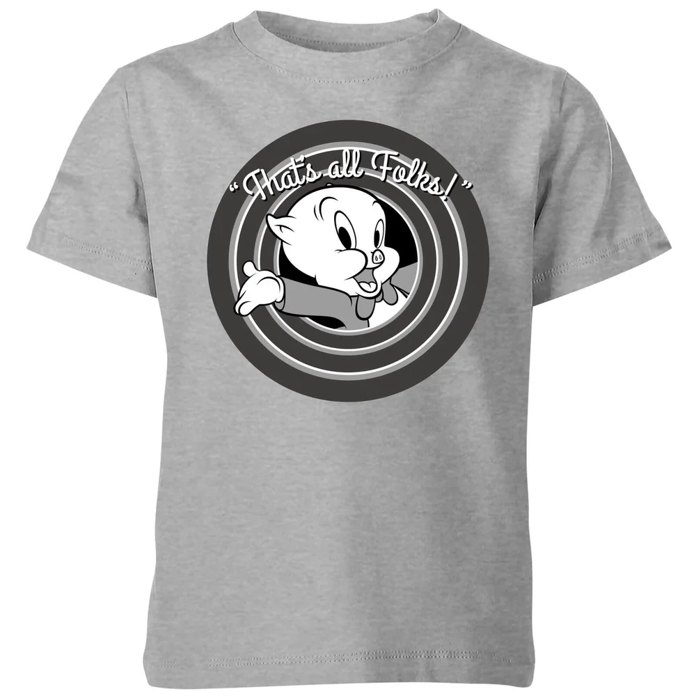 T-Shirt Enfant That's All Folks ! Porky Pig Looney Tunes - Gris - 3-4 ans Image 1