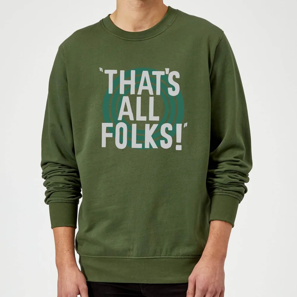 Sweat Homme That's All Folks ! Looney Tunes - Vert Foncé - XL Image 1