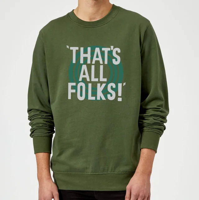 Sweat Homme That's All Folks ! Looney Tunes - Vert Foncé