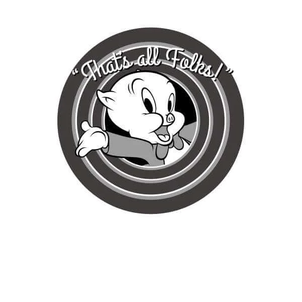 Sweat Homme That's All Folks ! Porky Pig Looney Tunes - Blanc