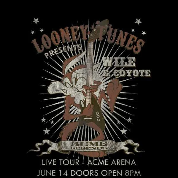 Sweat Homme Wile E Coyote Guitar Arena Tour Looney Tunes - Noir
