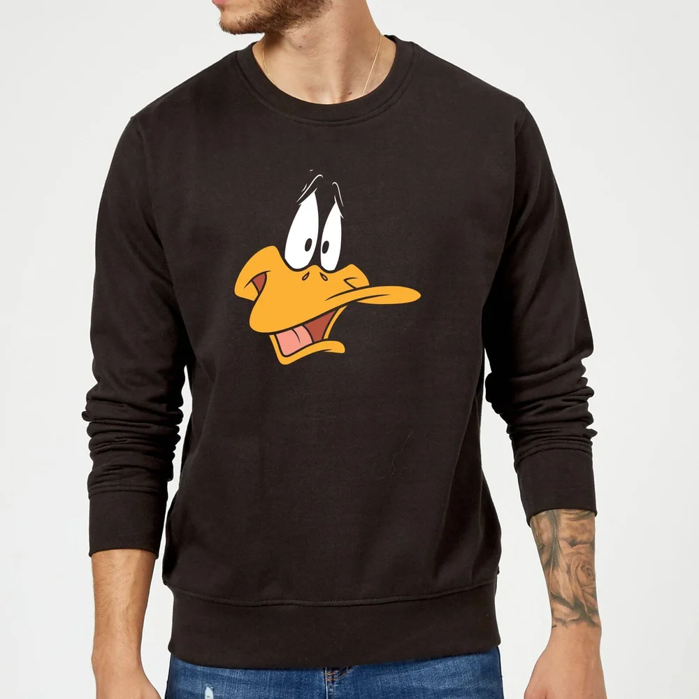 Sweat Homme Gros Plan Daffy Duck Looney Tunes - Noir - S Image 1