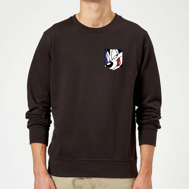 Sweat Homme Pépé le putois Fausse Poche Looney Tunes - Noir
