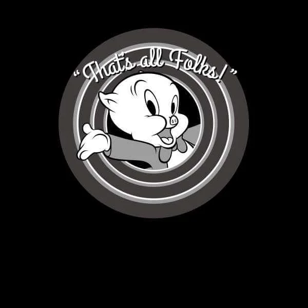 Sweat Homme That's All Folks ! Porky Pig Looney Tunes - Noir