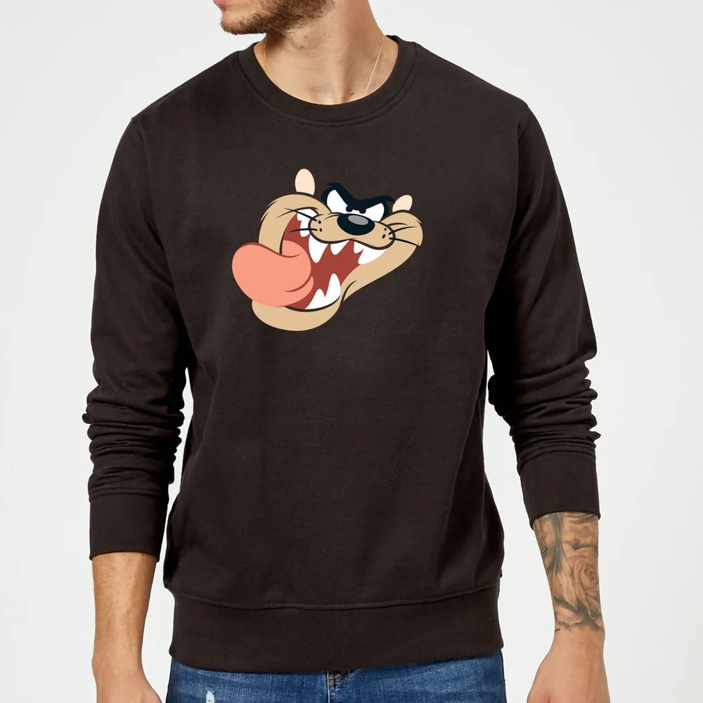 Sweat Homme Gros Plan Taz Diable de Tasmanie Looney Tunes - Noir - S Image 1