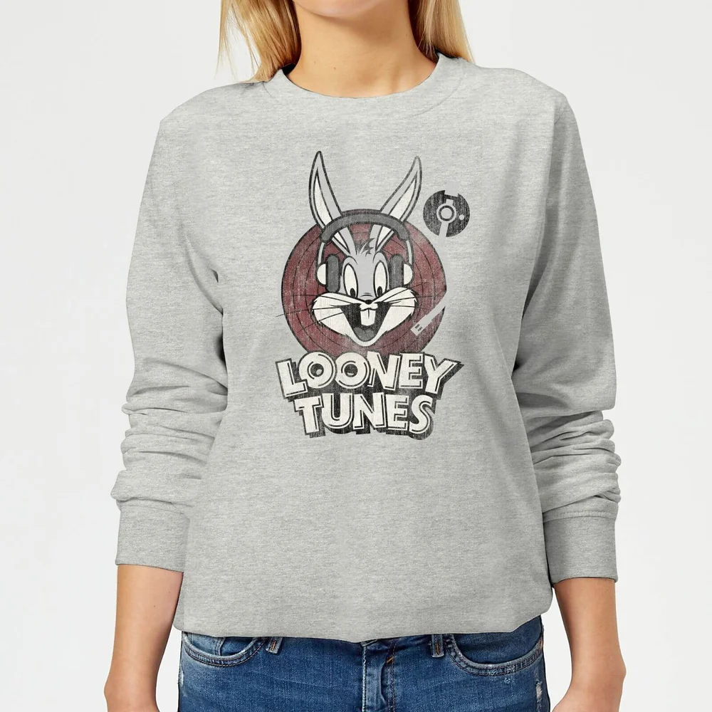 Sweat Femme Bugs Bunny Logo Cercle Looney Tunes - Gris - 3XL - Gris Image 1