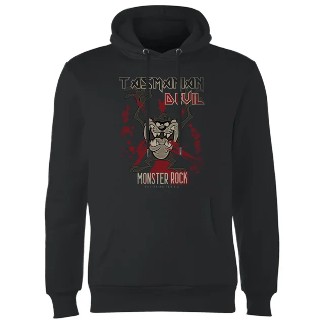 Sweat à Capuche Homme Taz Diable de Tasmanie Monster Rock Looney Tunes - Noir