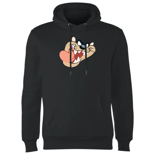 Sweat à Capuche Homme Gros Plan Taz Diable de Tasmanie Looney Tunes - Noir