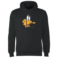 Sweat à Capuche Homme Gros Plan Daffy Duck Looney Tunes - Noir