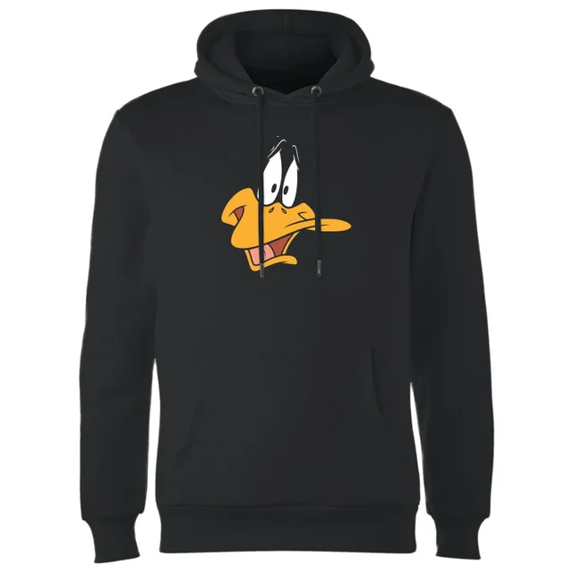 Sweat à Capuche Homme Gros Plan Daffy Duck Looney Tunes - Noir