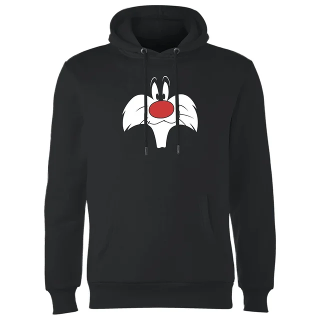 Sweat à Capuche Homme Gros Plan Sylvestre Grosminet Looney Tunes - Noir