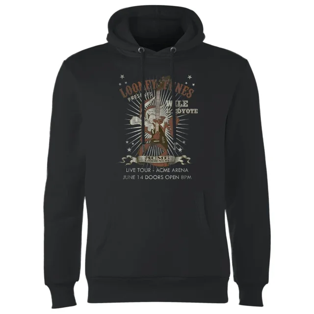 Sweat à Capuche Homme Wile E Coyote Guitar Arena Tour Looney Tunes - Noir