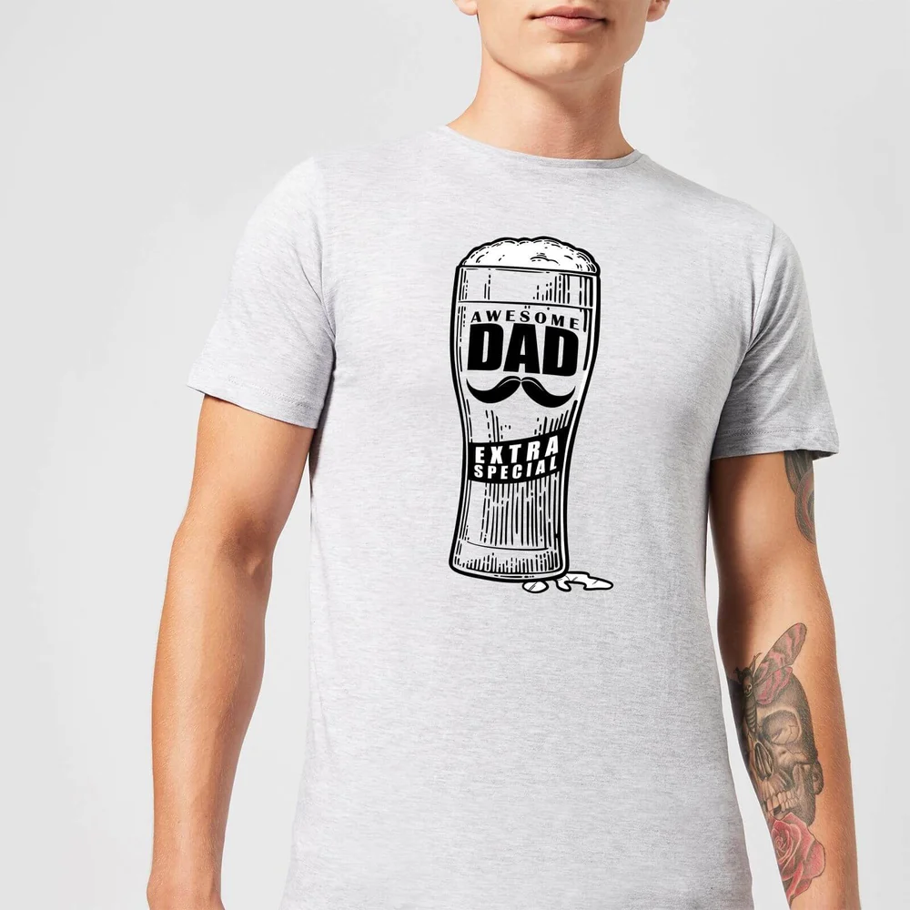 T-Shirt Homme Awesome Dad Pinte de Bière - Gris - S - Gris Image 1