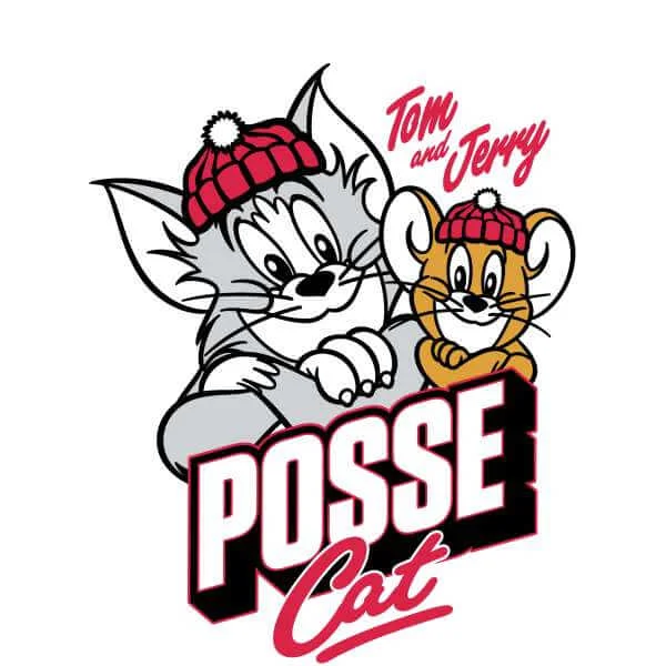 Sweat Homme Posse Cat Tom et Jerry - Blanc