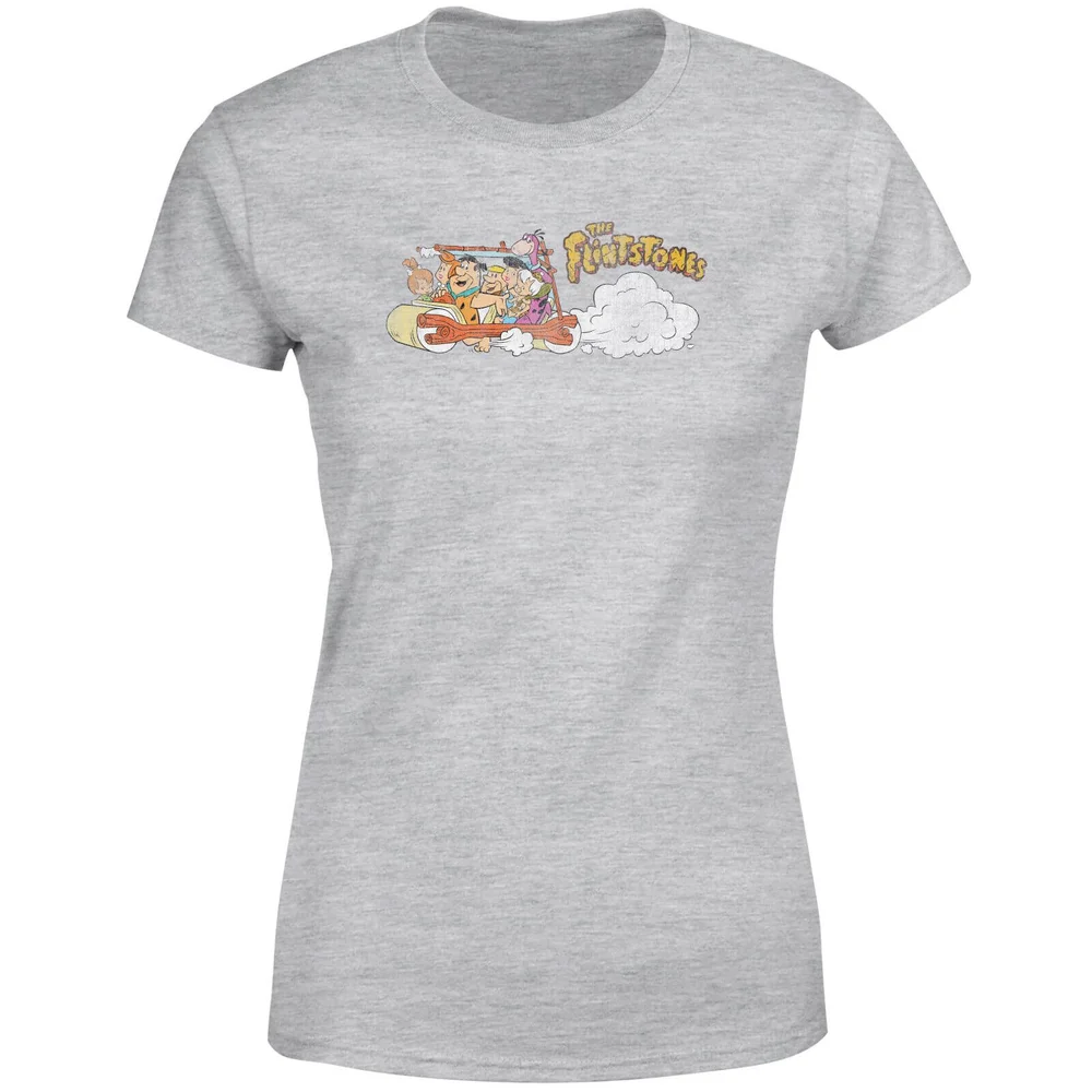 T-Shirt Femme La Famille Pierrafeu Voiture Familiale - Effet Abîmé - Gris - S Image 1