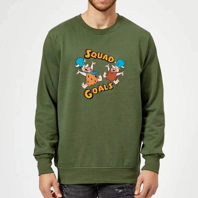 Sweat Homme La Famille Pierrafeu - Squad Goals - Vert
