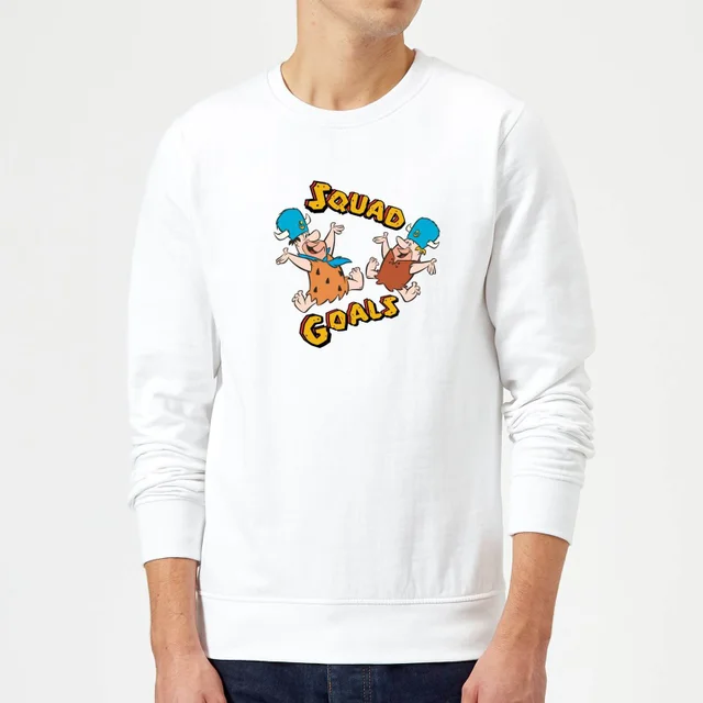 Sweat Homme La Famille Pierrafeu - Squad Goals - Blanc
