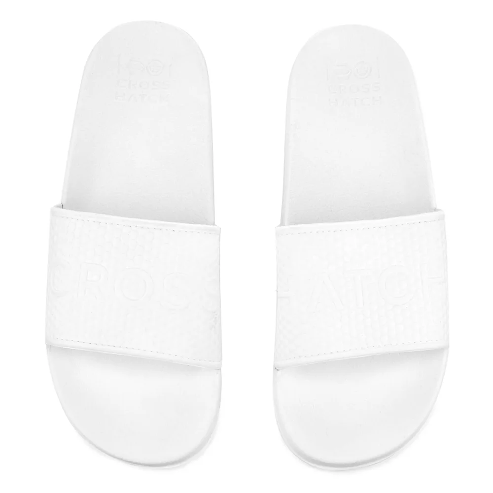 Crosshatch Men's Tulum Sliders - White - UK 6-7 - Blanc Image 1