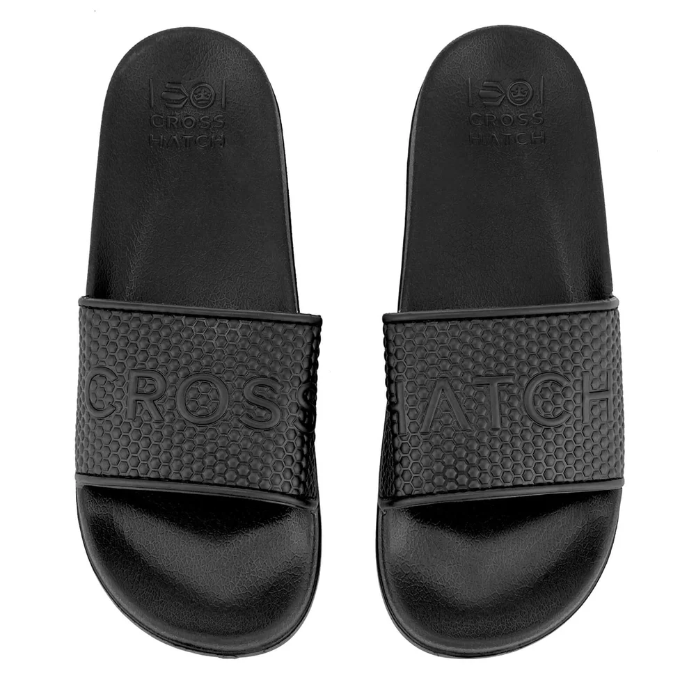 Crosshatch Men's Tulum Sliders - Black - UK 6-7 - Noir Image 1