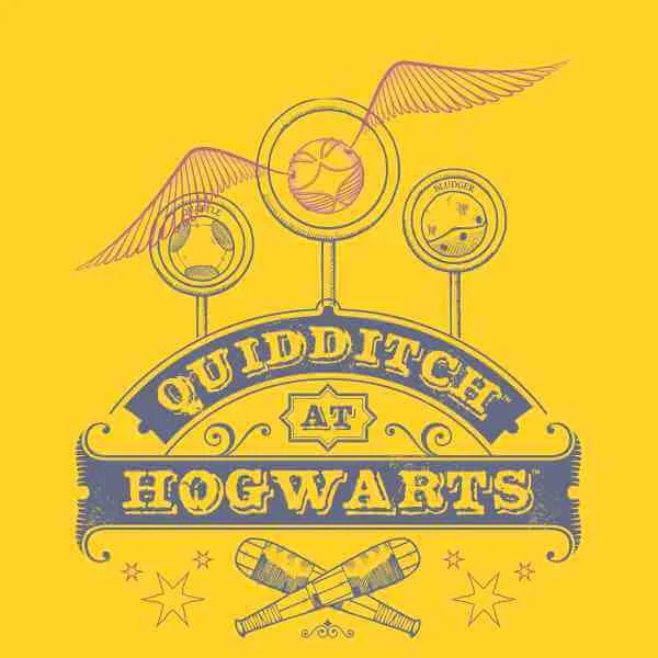 T-Shirt Homme Quidditch à Poudlard - Harry Potter - Jaune