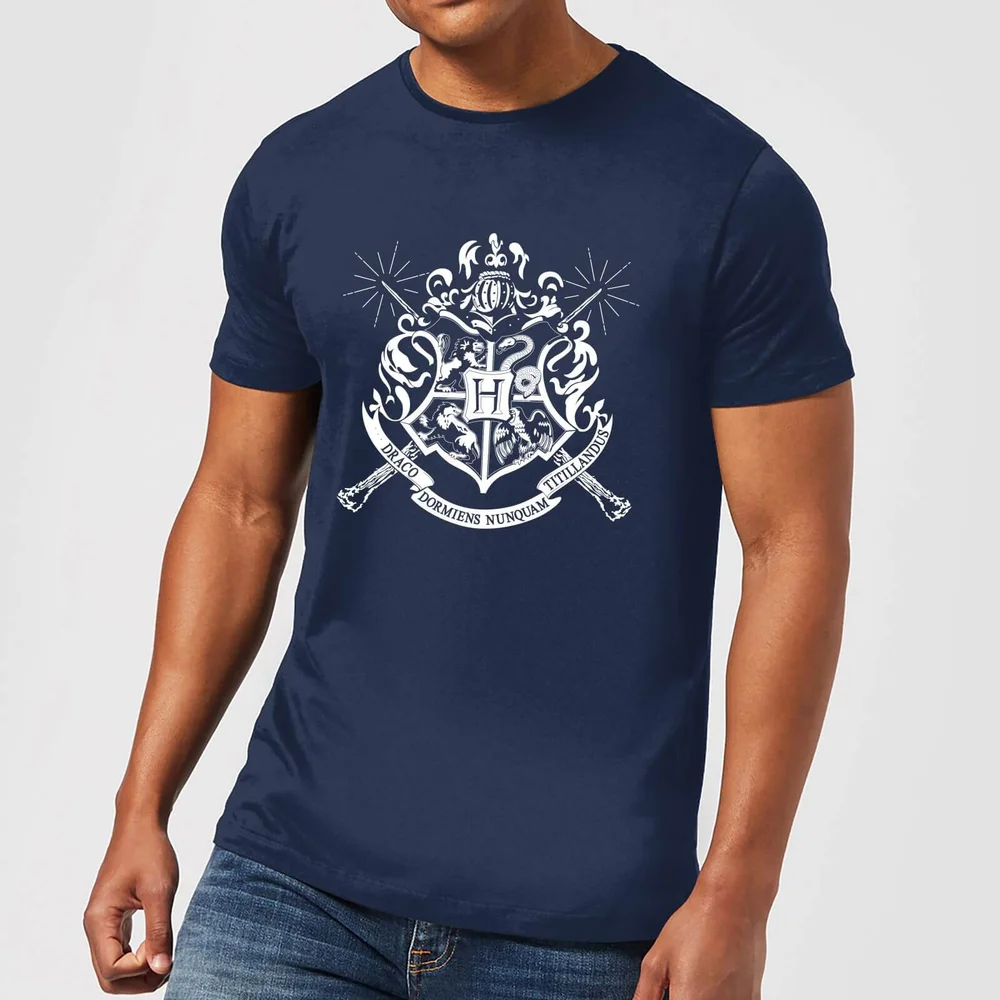 T-Shirt Homme Emblèmes des Maisons de Poudlard - Harry Potter - Bleu Marine - S Image 1