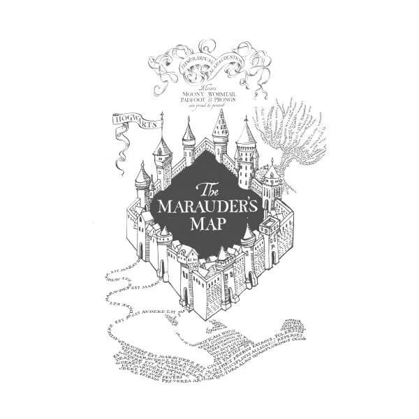 T-Shirt Femme Carte du Maraudeur - Harry Potter - Blanc