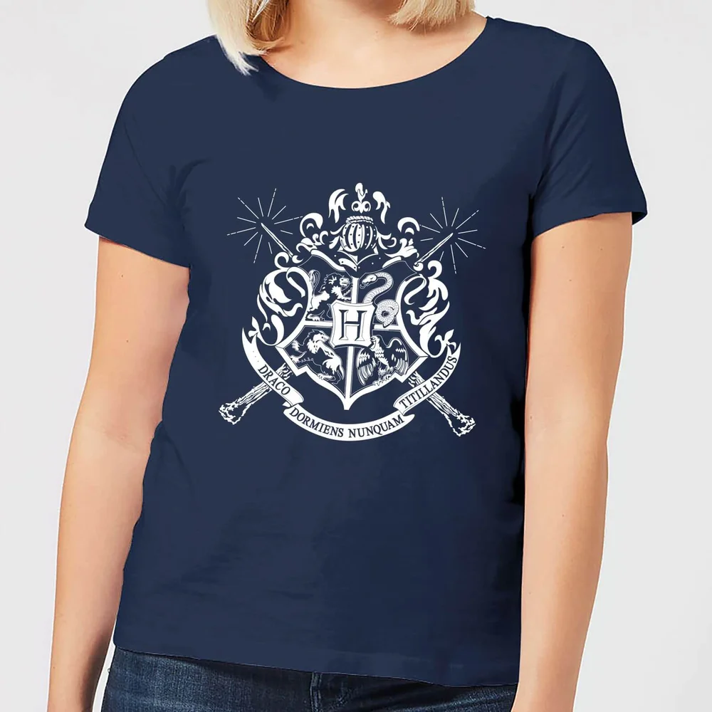 T-Shirt Femme Emblèmes des Maisons de Poudlard - Harry Potter - Bleu Marine - S Image 1