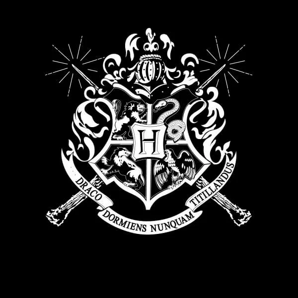 T-Shirt Femme Emblèmes des Maisons de Poudlard - Harry Potter - Noir