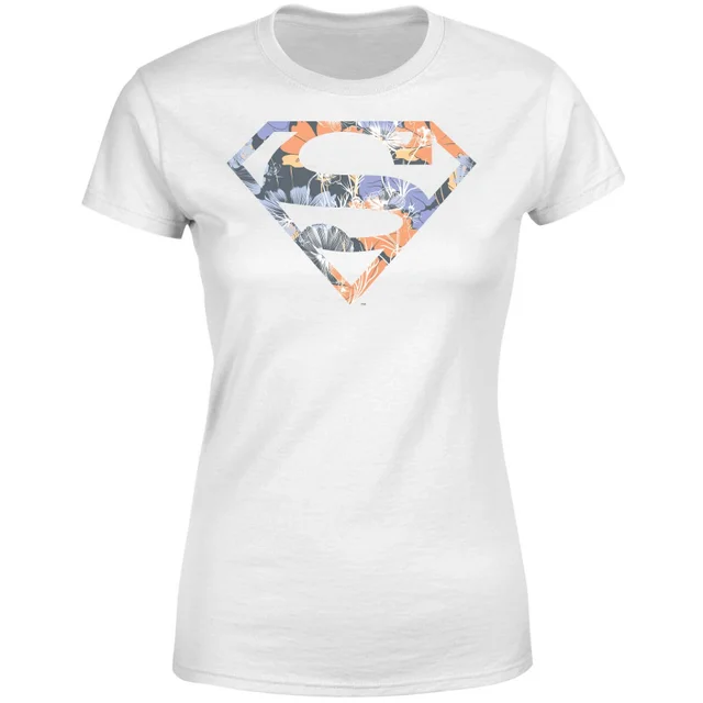 T-Shirt Femme Logo Superman Fleuri DC Originals - Blanc