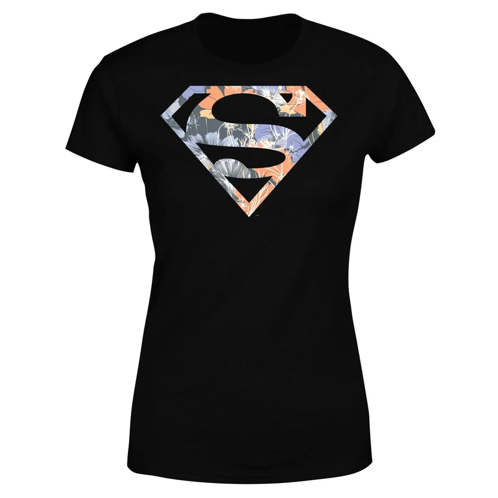 T-Shirt Femme Logo Superman Fleuri DC Originals - Noir - S Image 1