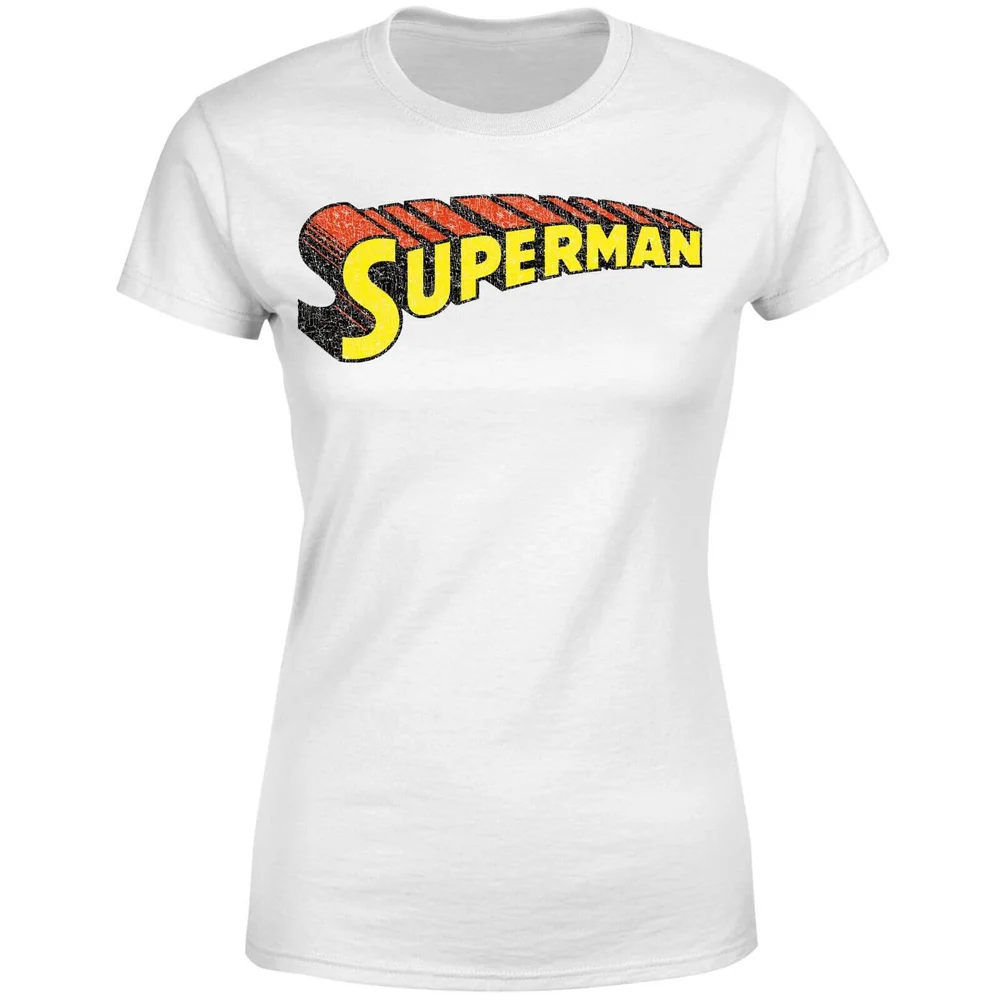 T-Shirt Femme Logo Superman Craquelé DC Comics - Blanc - S Image 1