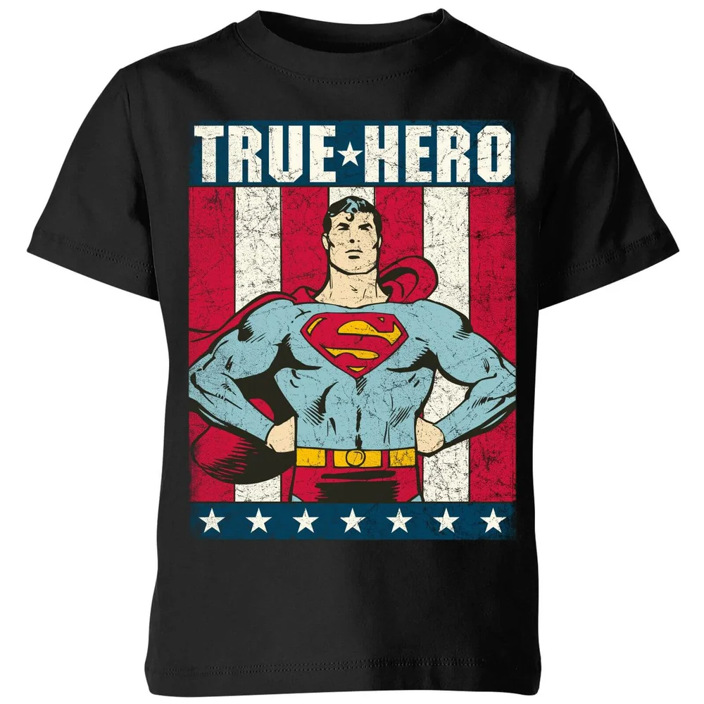 T-Shirt Enfant Superman True Hero DC Originals - Noir - 3-4 ans Image 1