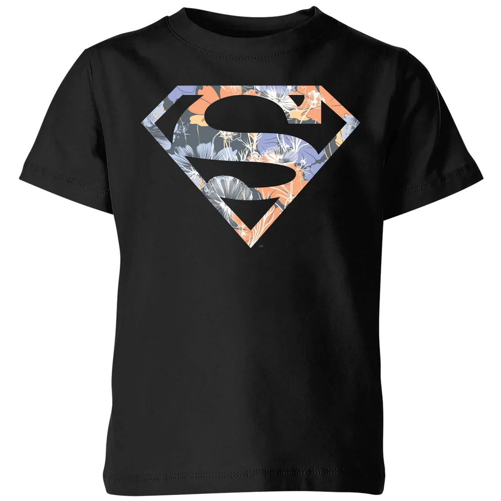 T-Shirt Enfant Logo Superman Fleuri DC Originals - Noir - 3-4 ans Image 1