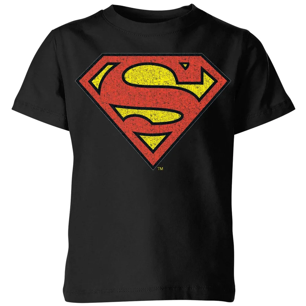 T-Shirt Enfant Logo Superman Craquelé DC Originals - Noir - 3-4 ans Image 1
