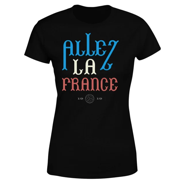 T-Shirt Femme Allez La France Football - Noir