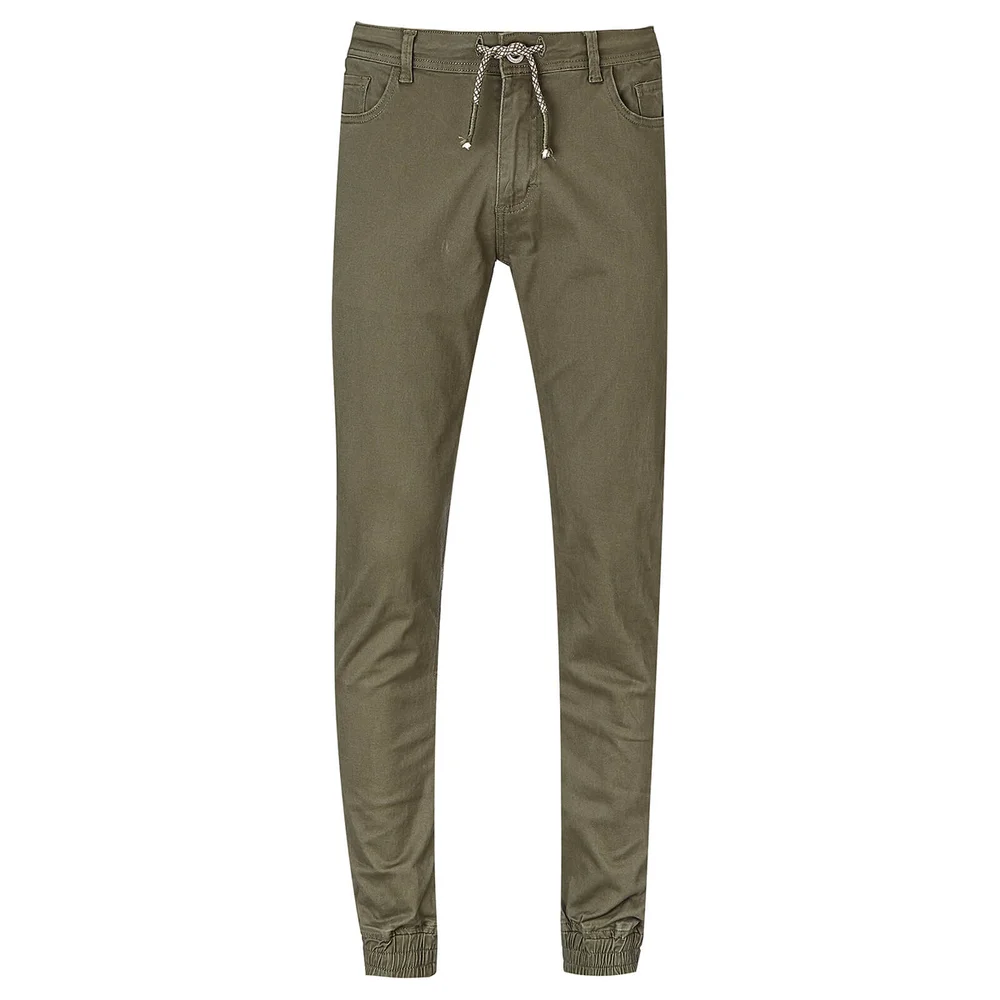 Threadbare Men's Jeffery Cuffed Chinos - Khaki - W30/L32 - Vert Citron Image 1