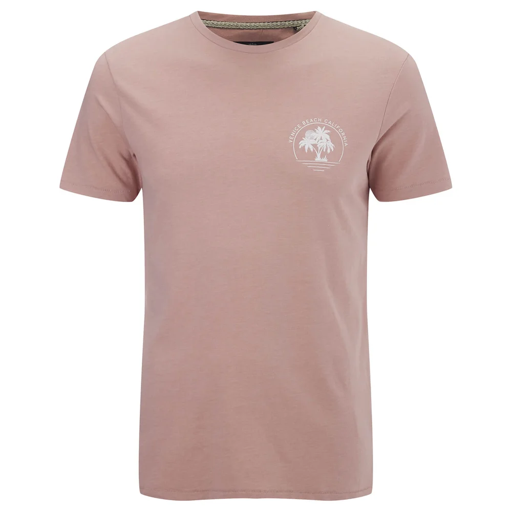 Threadbare Men's Venice Beach T-Shirt - Blush Pink Marl - S - Rose Image 1