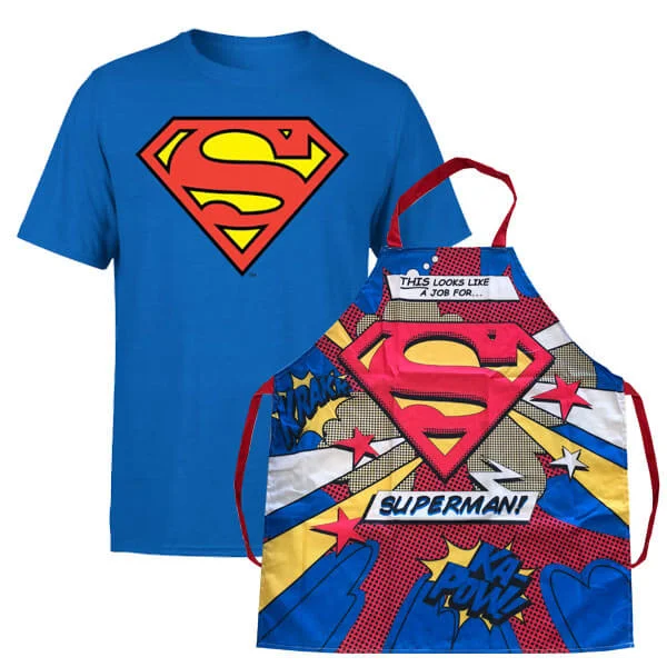 Lot T-Shirt et Tablier Superman – DC Comics - Men's-S Image 1
