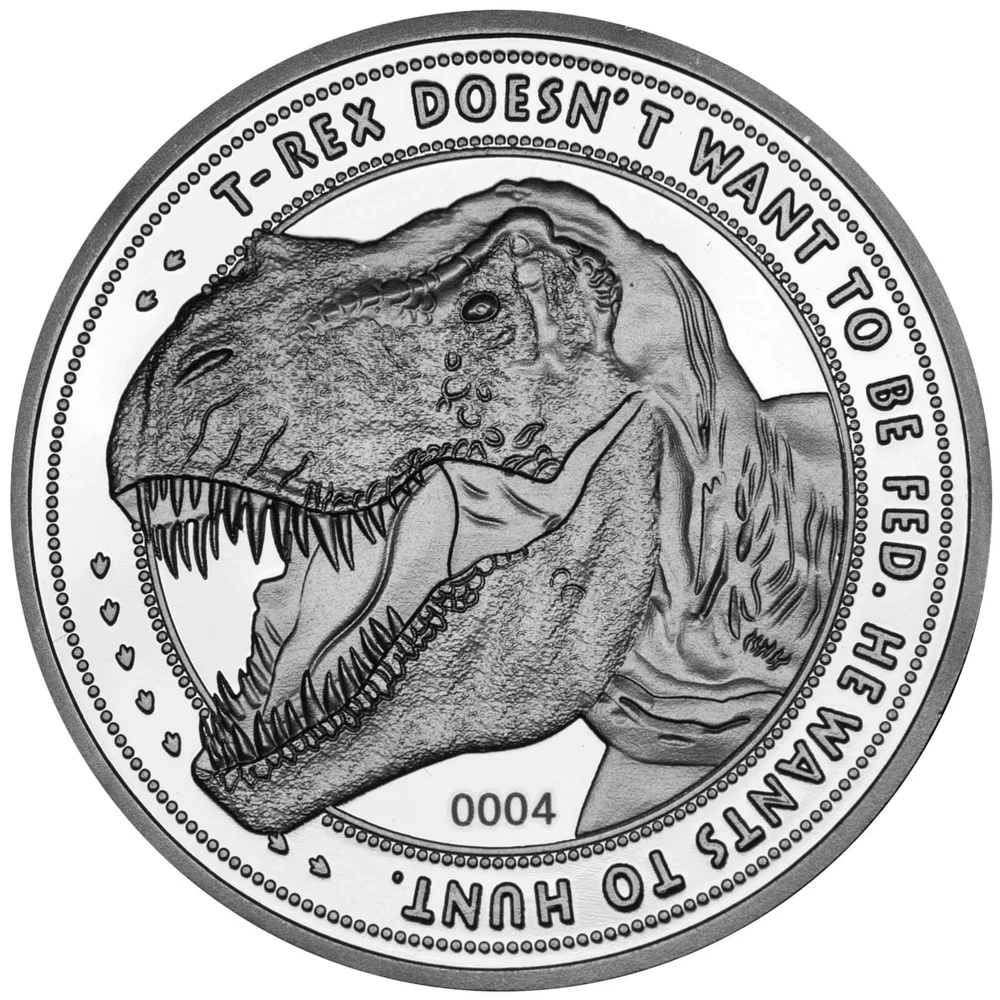 Pièce de Collection Jurassic Park “T-Rex” - Édition Argentée Exclusive pour Zavvi Image 1