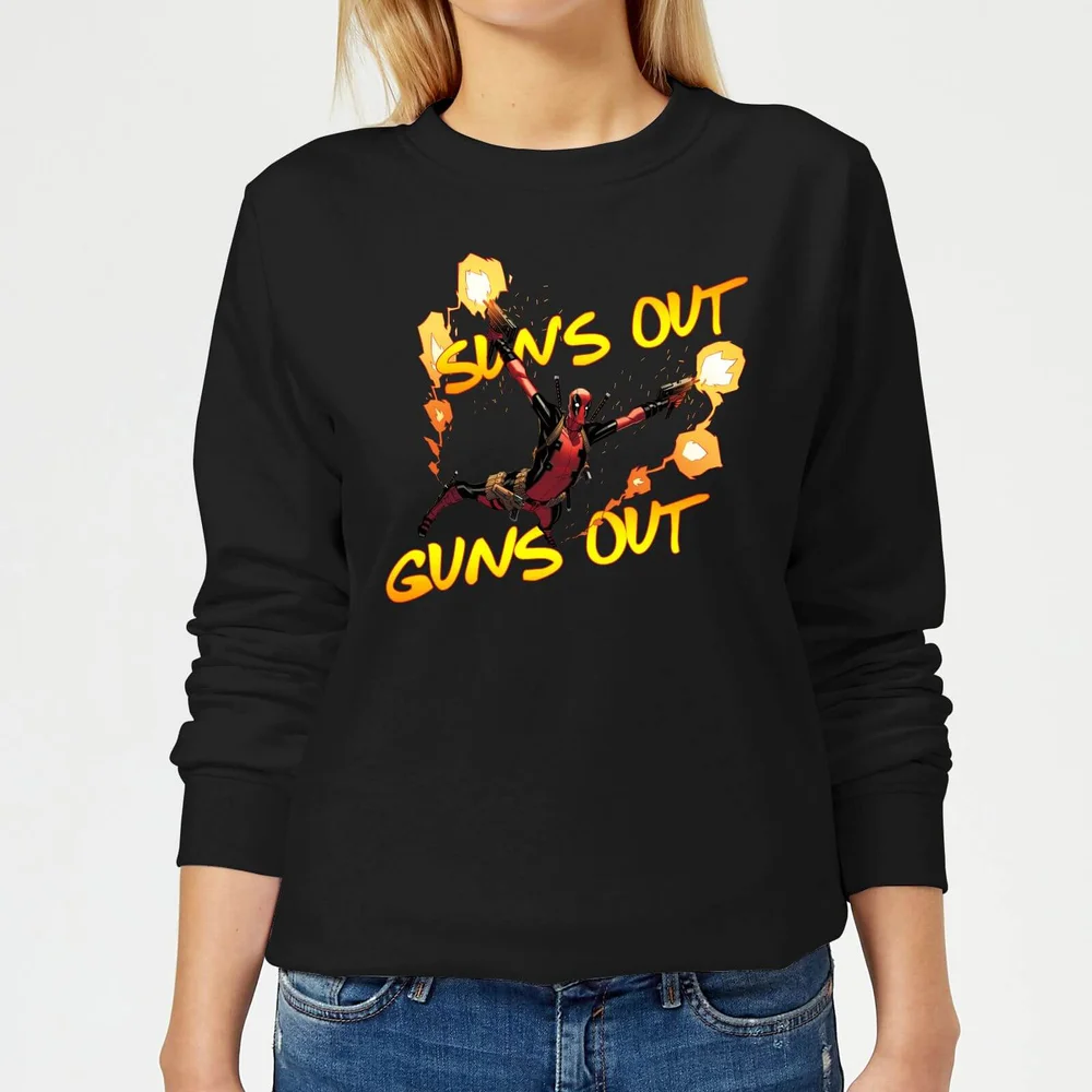 Sweat Femme Deadpool Suns Out Guns Out Marvel - Noir - S Image 1