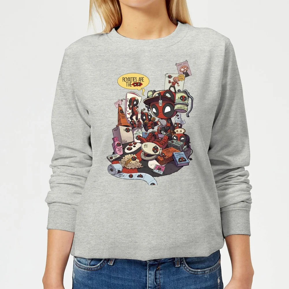 Sweat Femme Deadpool Veut des Royalties Marvel - Gris - 3XL - Gris Image 1
