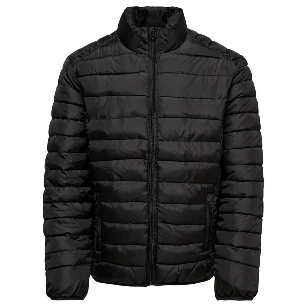 Only & Sons Men's Liner Puffer Stand Collar Jacket - Black - S - Noir Image 1
