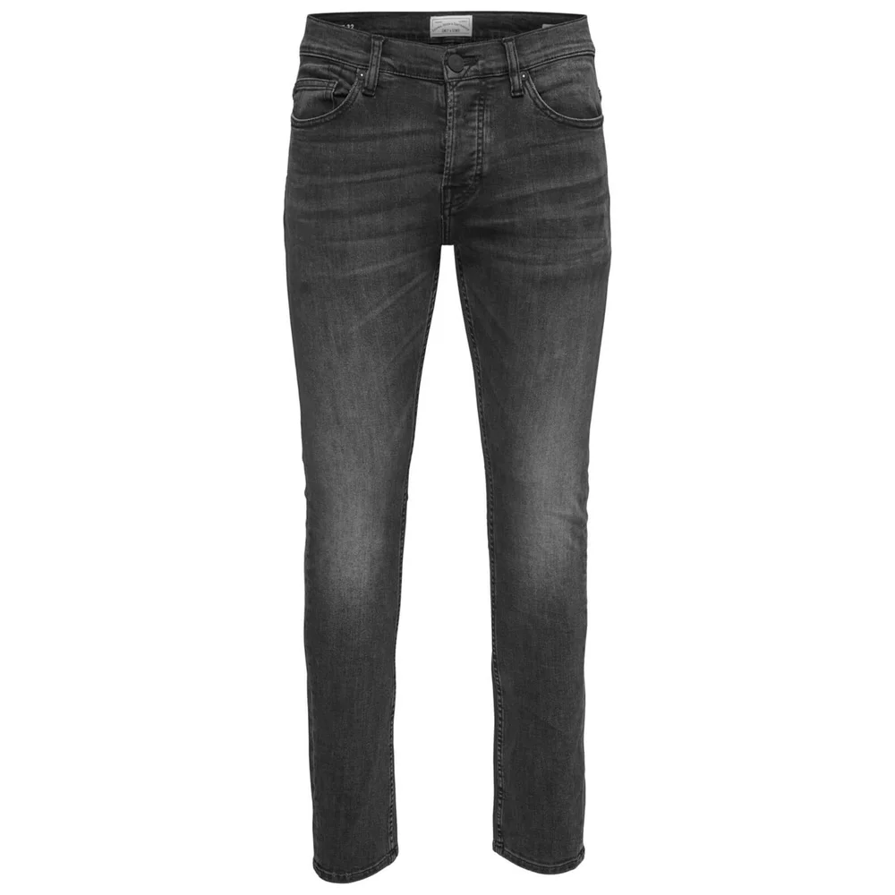 Only & Sons Men's Loom 0447 Slim Fit Jeans - Washed Black Denim - W30/L30 - Noir Image 1