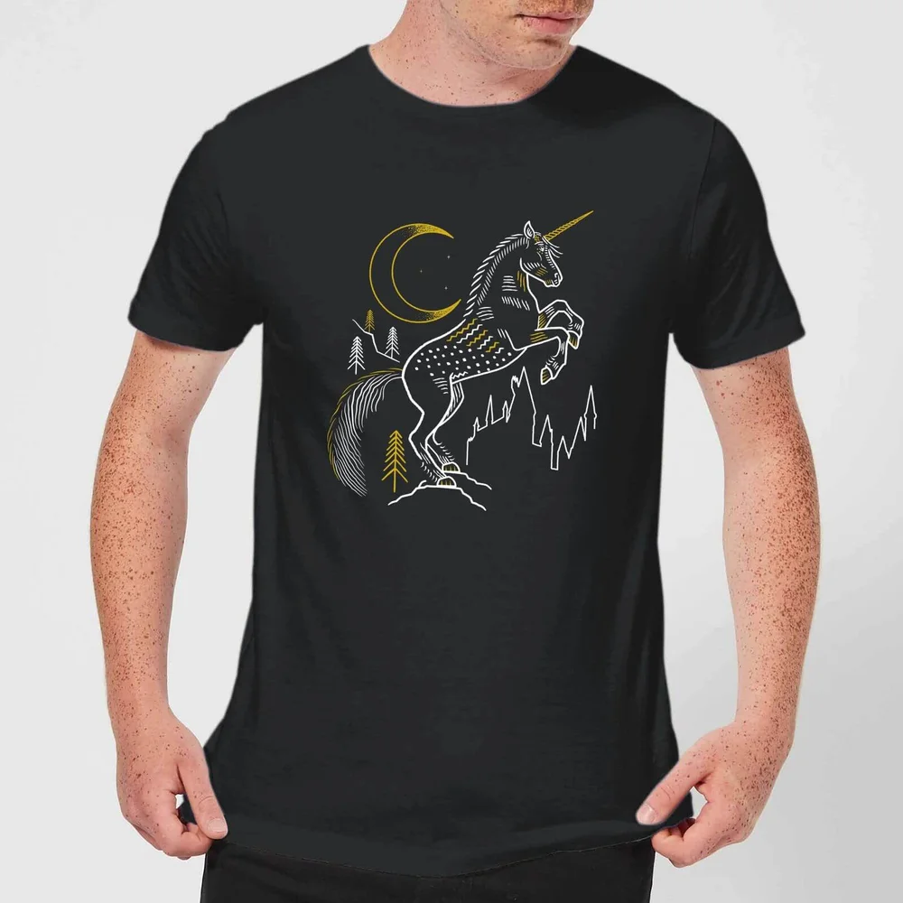 T-Shirt Homme Dessin au Trait Licorne - Harry Potter - Noir - S - Noir Image 1